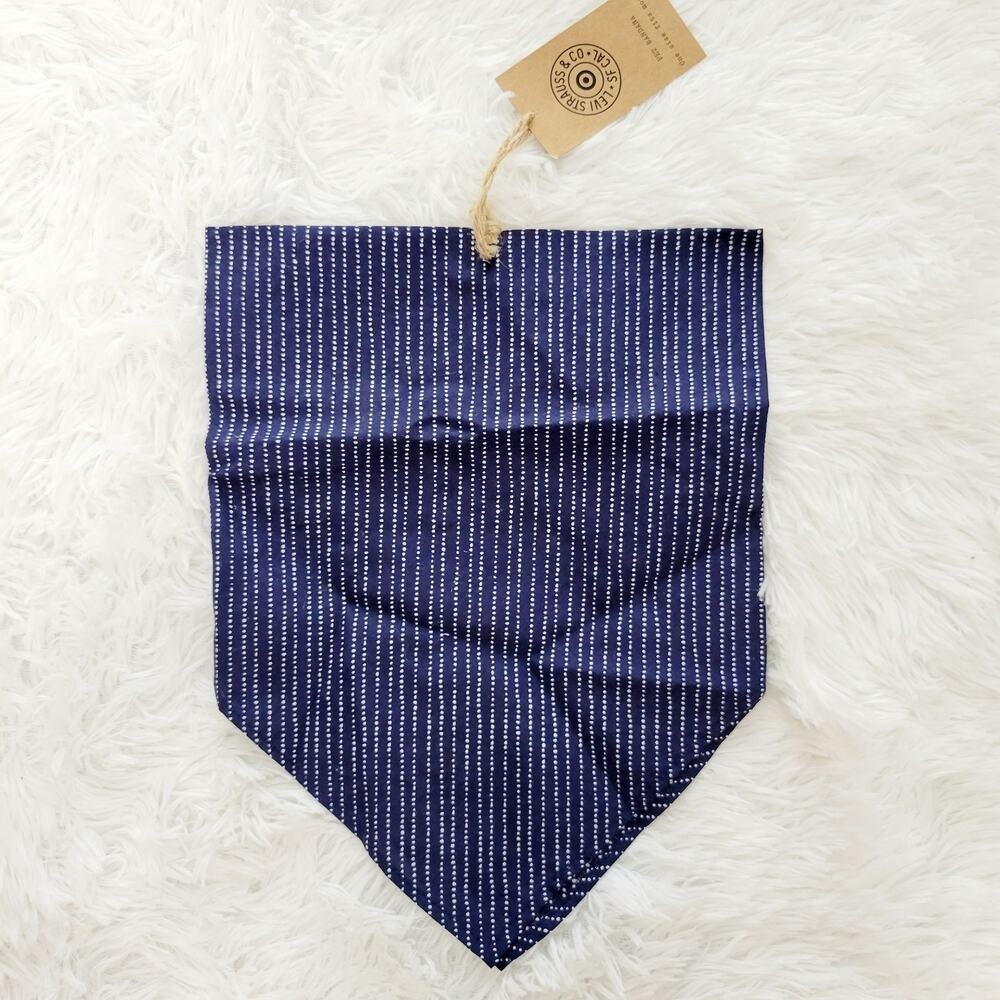 LEVIS Pet Bandana Blue White Stripe 18x18‎ For Pets Only